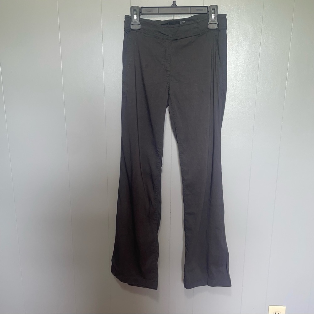 Eileen Fisher Pewter Gray Linen Viscose Blend Dress Pants Size 2